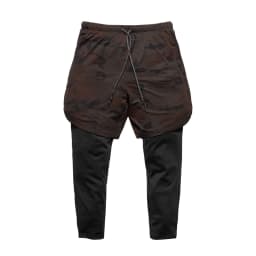 image-Cross-border new mesh shorts men's sports leisure running fitness double-layer quick-drying breathable fake two-piece nine-point pants