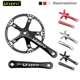 image-Litepro Folding Bicycle Crank BMX Square Hole Wide and Narrow Tooth 48/50/52/54/56/58T Single Disc Square Hole Crank Sprocket