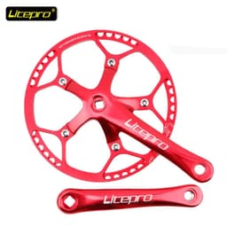 image-Litepro Folding Bicycle Crank BMX Square Hole Wide and Narrow Tooth 48/50/52/54/56/58T Single Disc Square Hole Crank Sprocket