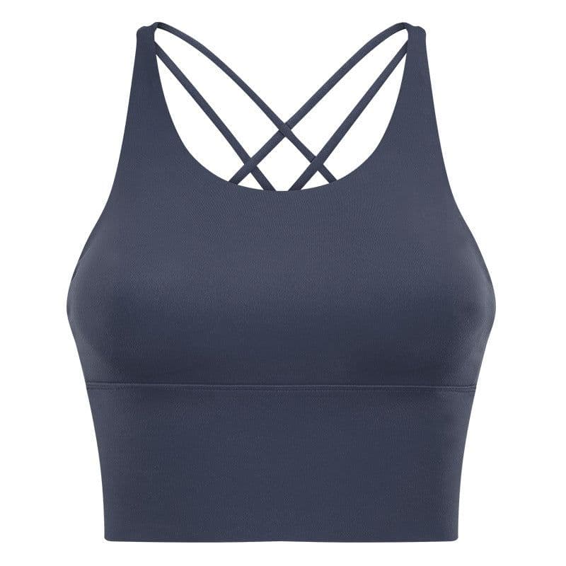 image-Women's Qianzhuo Sports Backless Bra - Silver Gray Small