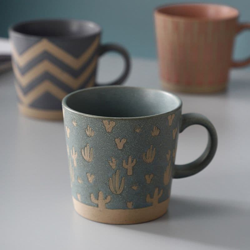 image-Stoneware Mug Coffee Cup Couple Water Cup