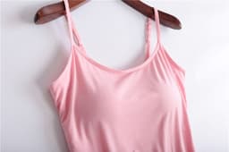 image-Modal Womens Camisole With Chest Pads Pink 6XL Slim Fit Yoga T Shirt