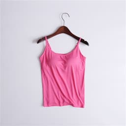 image-Modal Womens Camisole With Chest Pads Pink 6XL Slim Fit Yoga T Shirt