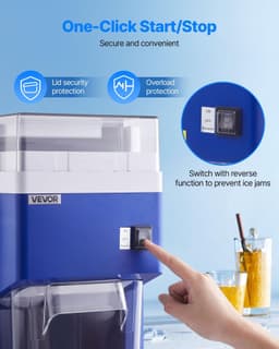 image-Vevor Commercial Ice Shaver Machine - 300W Blue 1.8L