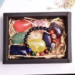 image-Amazon hot-selling product Amethyst block natural crystal Hexagonal prism power stone exquisite gift box packaging seven chakras