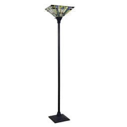 image-CHLOE Lighting KINSEY Tiffany-Style Blackish Bronze 1-Light Mission Torchiere Floor Lamp 14" Shade