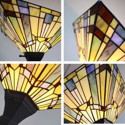 image-CHLOE Lighting KINSEY Tiffany-Style Blackish Bronze 1-Light Mission Torchiere Floor Lamp 14" Shade