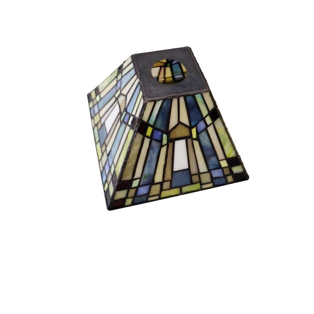 image-CHLOE Lighting KINSEY Tiffany-Style Blackish Bronze 1-Light Mission Mini-Pendant 8" Shade