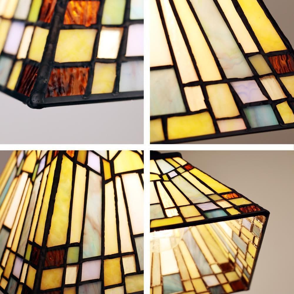 image-CHLOE Lighting KINSEY Tiffany-Style Blackish Bronze 1-Light Mission Mini-Pendant 8" Shade