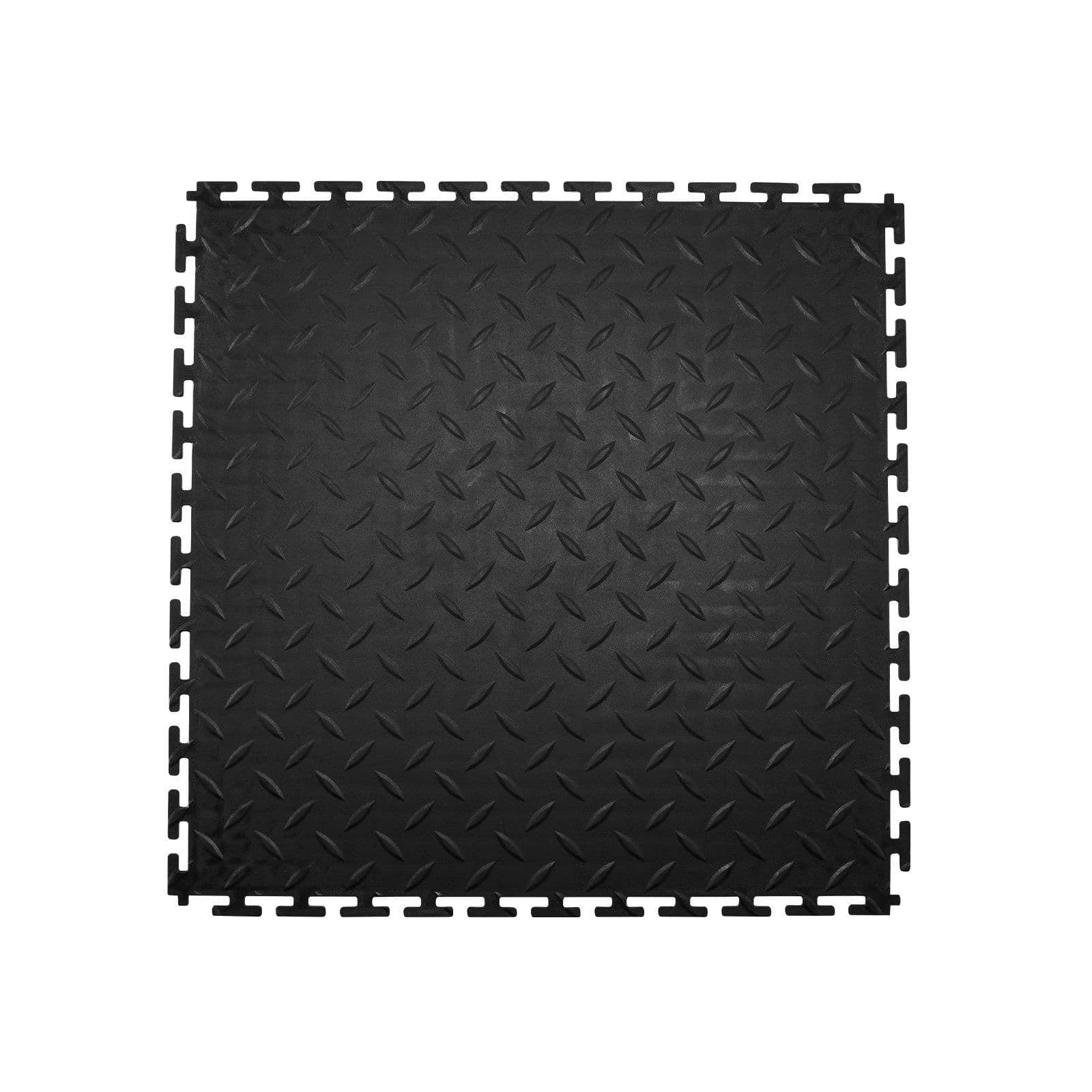 image-VEVOR Interlocking Garage Floor Tiles - 16 Pack Black PVC 20"x20"