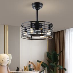 image-Retro Ceiling Fan Lights Industrial Style Iron Dining Roomliving Room Chandelier