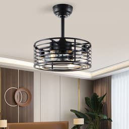 image-Retro Ceiling Fan Lights Industrial Style Iron Dining Roomliving Room Chandelier