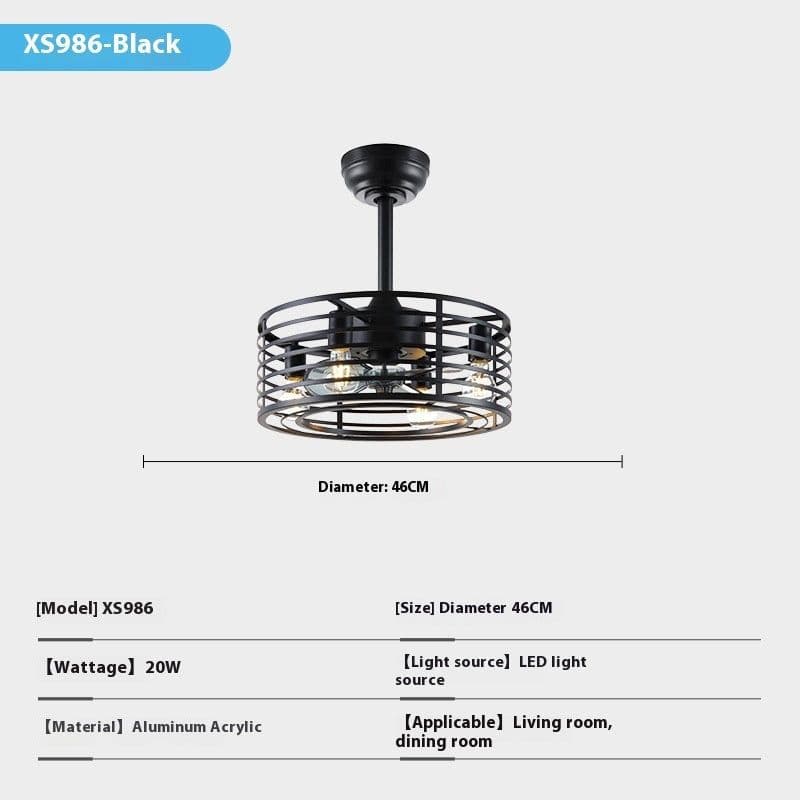 image-Retro Ceiling Fan Lights Industrial Style Iron Dining Roomliving Room Chandelier