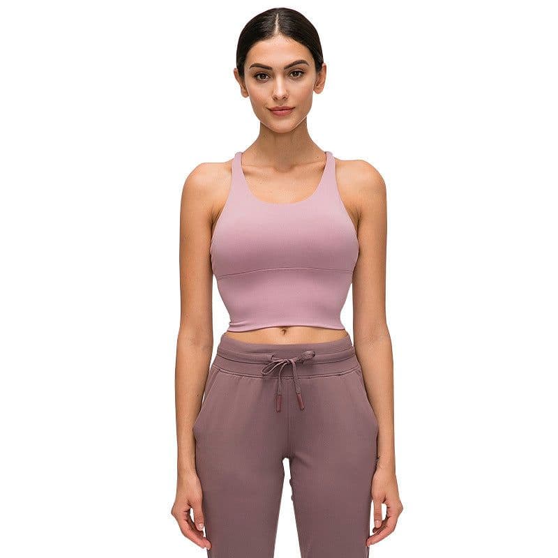 image-Women's Qianzhuo Sports Backless Bra - Silver Gray Small