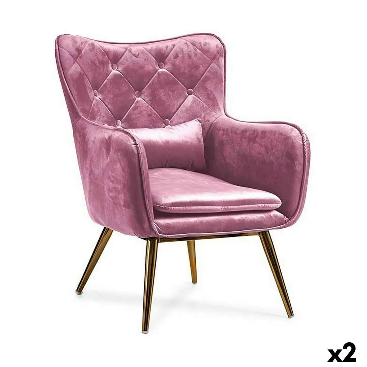 image-Armchair Gift Decor Pink 68 x 92 x 70 cm (2 Units)
