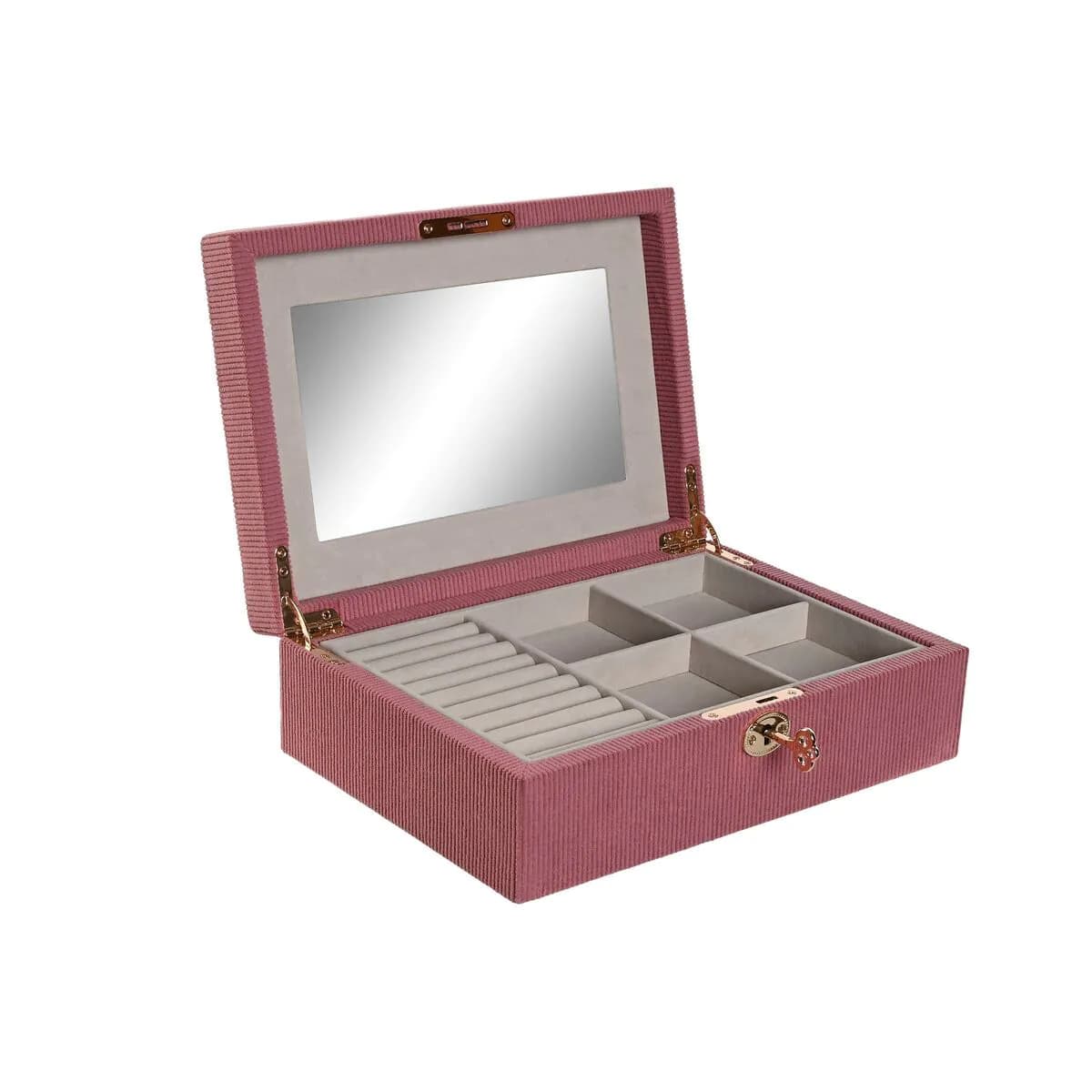 image-Jewelry box Home ESPRIT Cream Magenta 27 x 19 x 9 cm