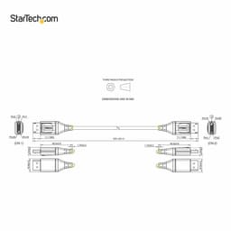 image-USB Cable Startech DP14VMM1F Black 30 cm