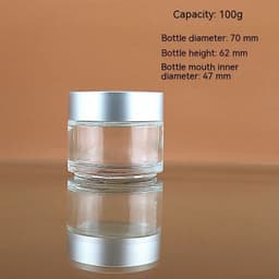 image-Transparent Face Cream Bottle Glass Cosmetics