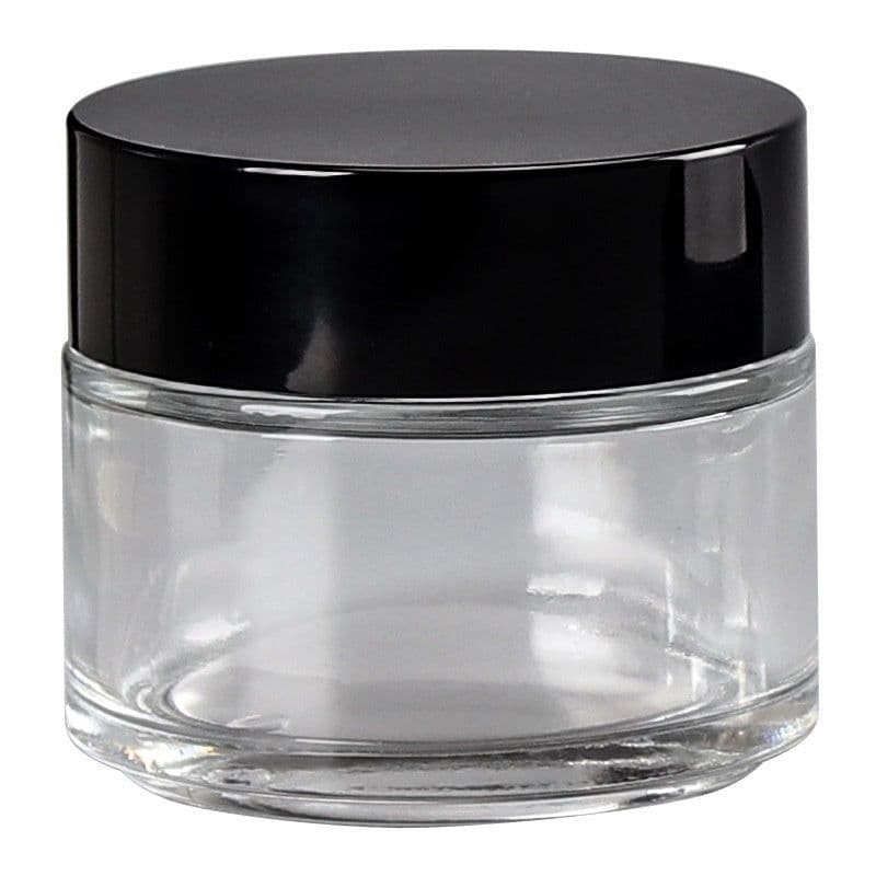 image-Transparent Face Cream Bottle Glass Cosmetics