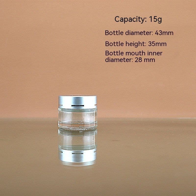 image-Transparent Face Cream Bottle Glass Cosmetics