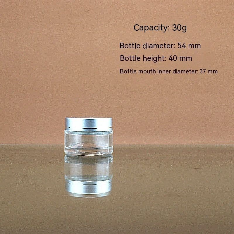 image-Transparent Face Cream Bottle Glass Cosmetics