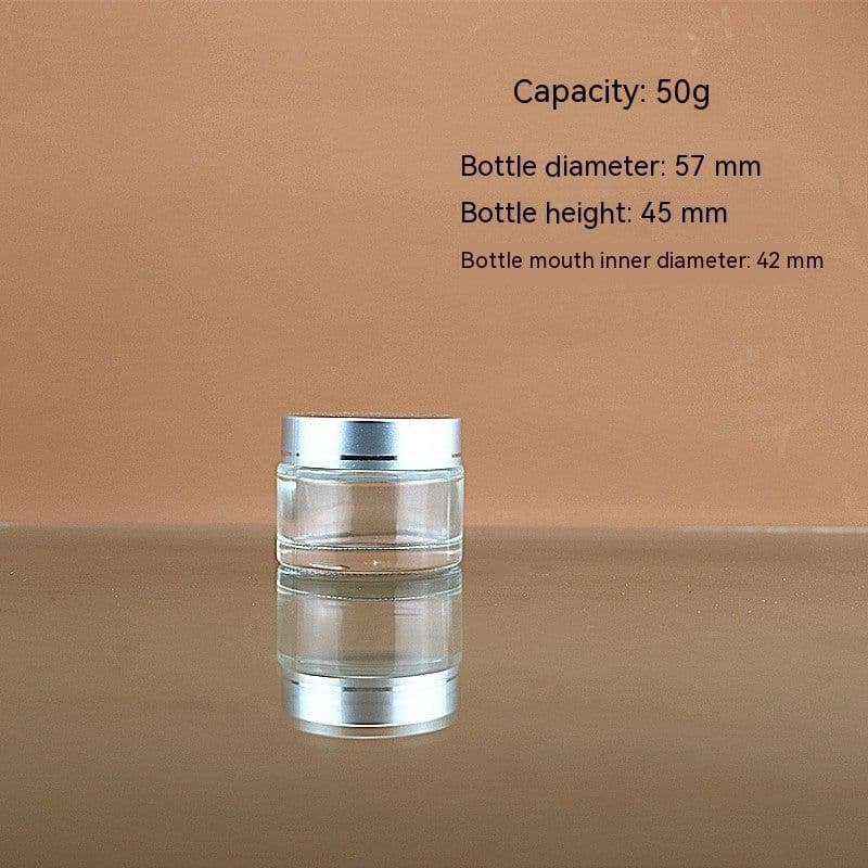 image-Transparent Face Cream Bottle Glass Cosmetics