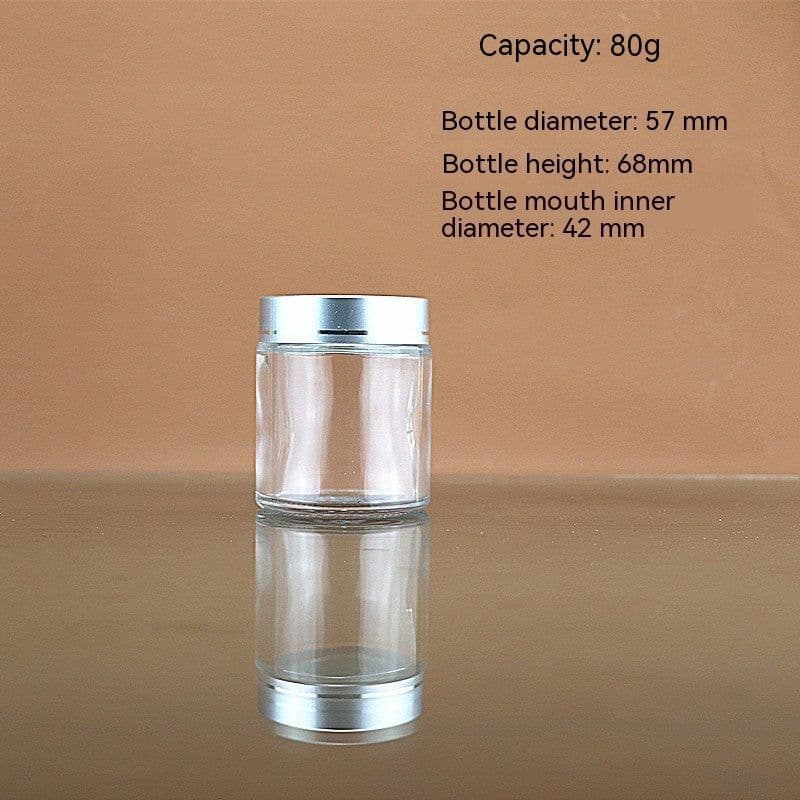 image-Transparent Face Cream Bottle Glass Cosmetics