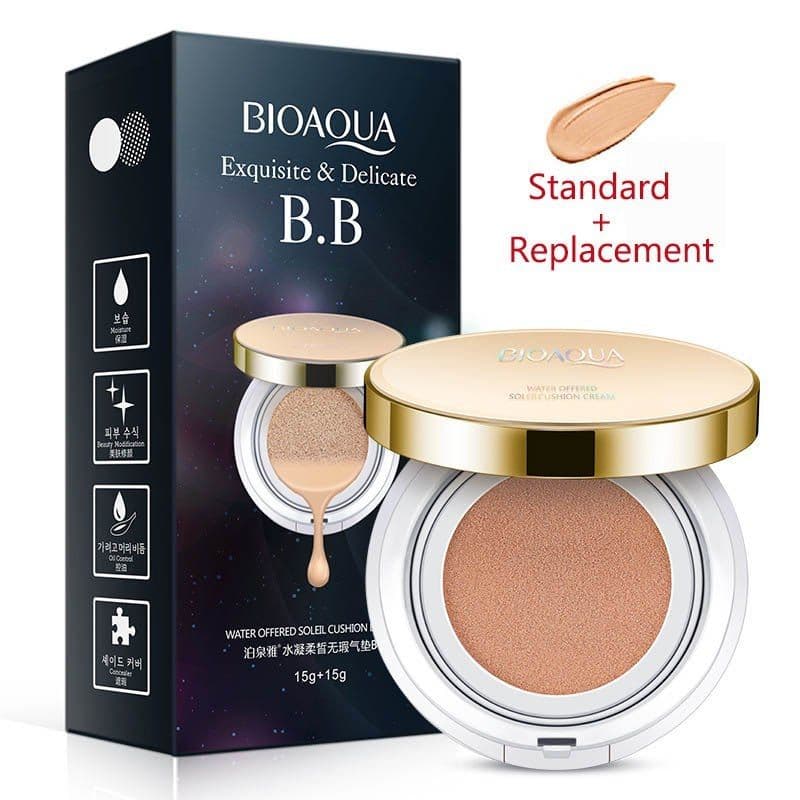 image-Bioaqua Air Cushion BB Cream 3 Color Concealer Moisturizing Foundation Whitening Flawless Makeup Bare For Face Beauty Makeup