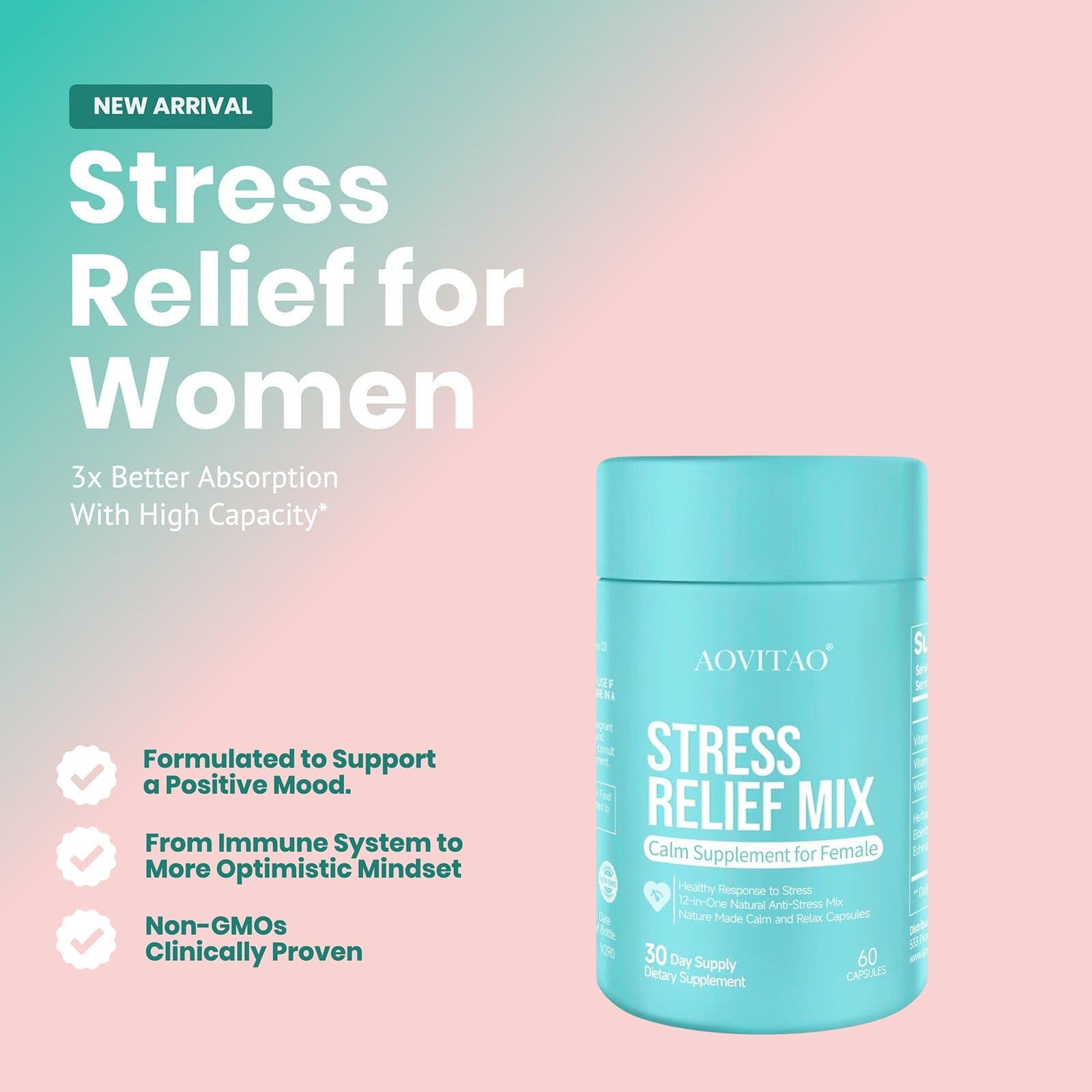 image-Ashwagandha For Women Supplement With L-Theanine Magnesium, Stress Relief, Focus And Relaxation Support Anxiery Pill