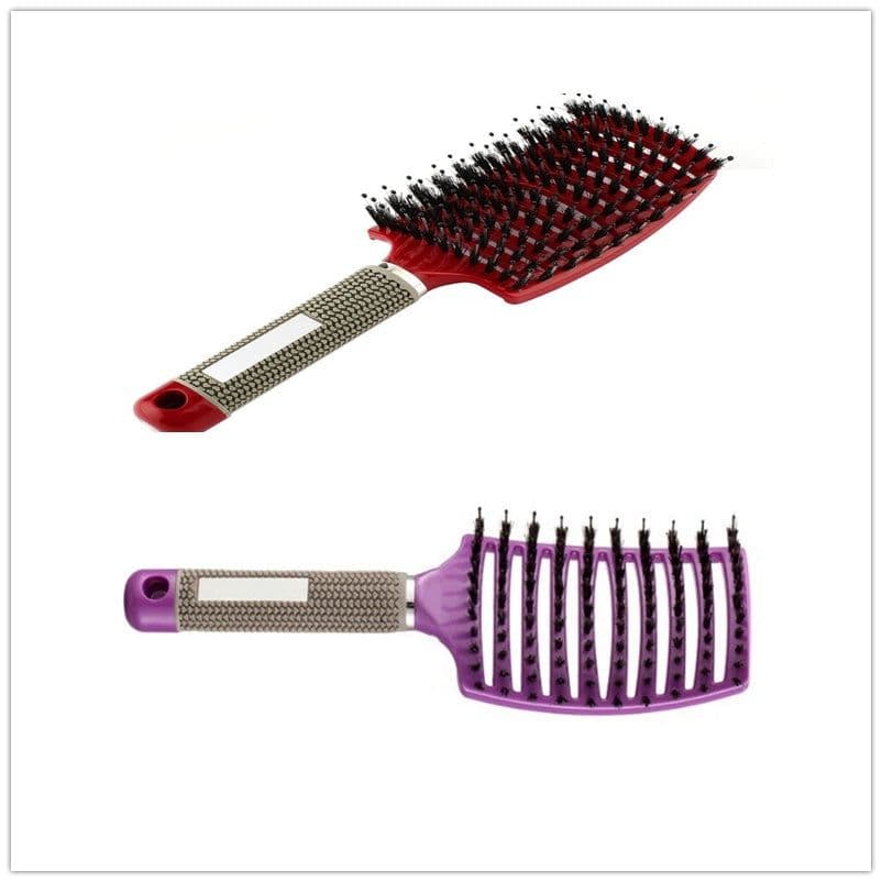 image-Hairbrush Anti Klit Brushy Haarborstel Women Detangler Hair Brush Bristle Nylon Scalp Massage Teaser Hair Brush Comb