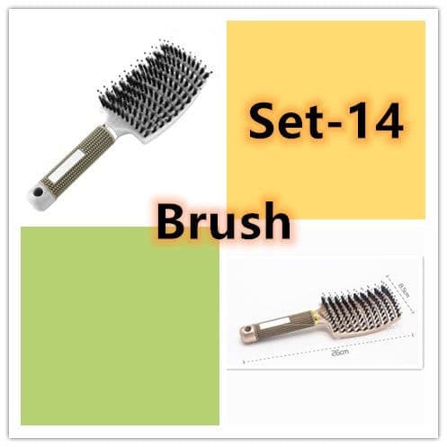 image-Hairbrush Anti Klit Brushy Haarborstel Women Detangler Hair Brush Bristle Nylon Scalp Massage Teaser Hair Brush Comb