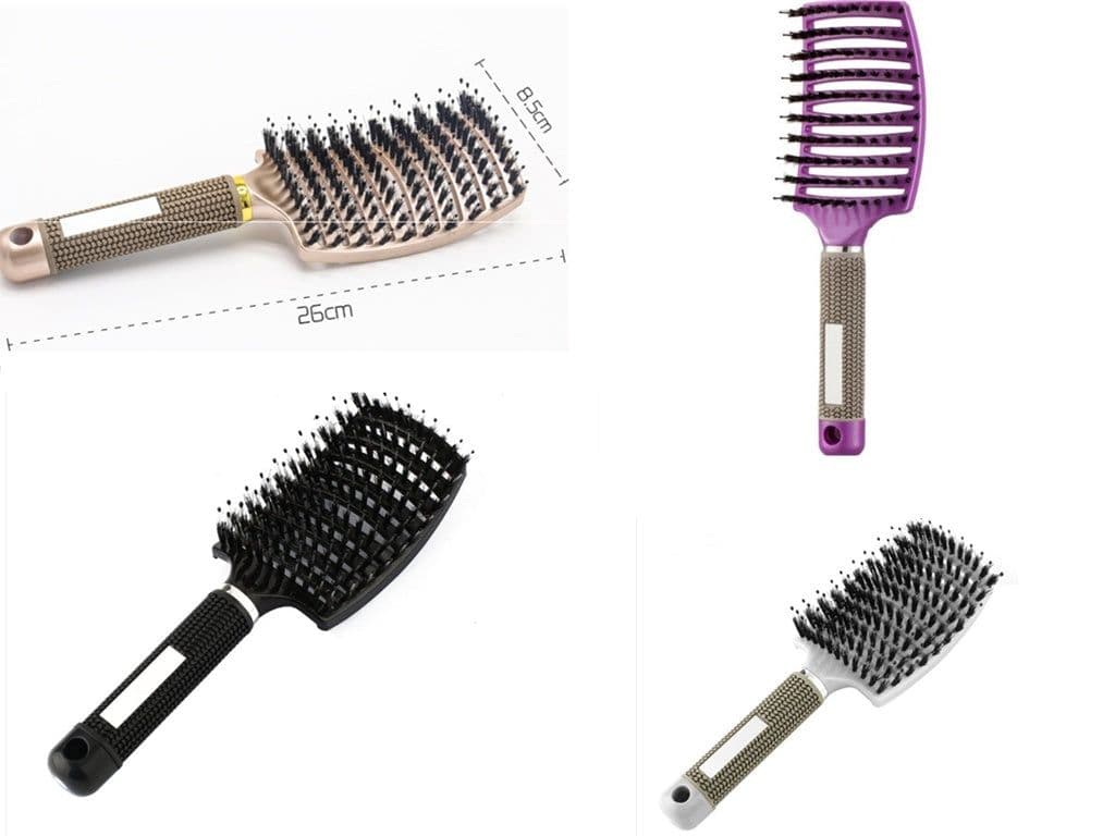 image-Hairbrush Anti Klit Brushy Haarborstel Women Detangler Hair Brush Bristle Nylon Scalp Massage Teaser Hair Brush Comb