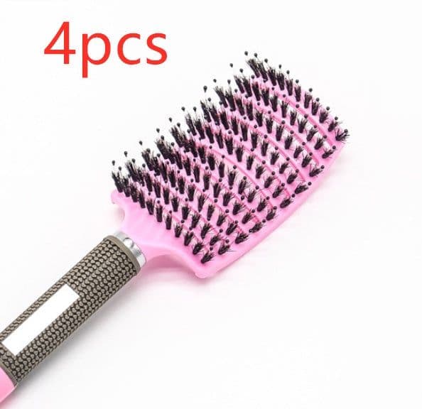 image-Hairbrush Anti Klit Brushy Haarborstel Women Detangler Hair Brush Bristle Nylon Scalp Massage Teaser Hair Brush Comb