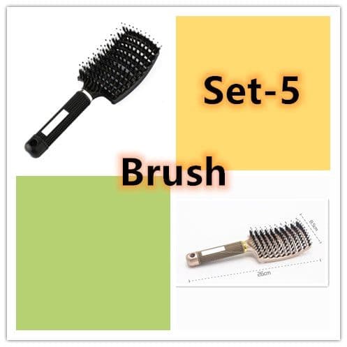 image-Hairbrush Anti Klit Brushy Haarborstel Women Detangler Hair Brush Bristle Nylon Scalp Massage Teaser Hair Brush Comb