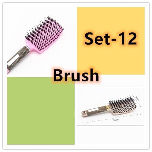 image-Hairbrush Anti Klit Brushy Haarborstel Women Detangler Hair Brush Bristle Nylon Scalp Massage Teaser Hair Brush Comb