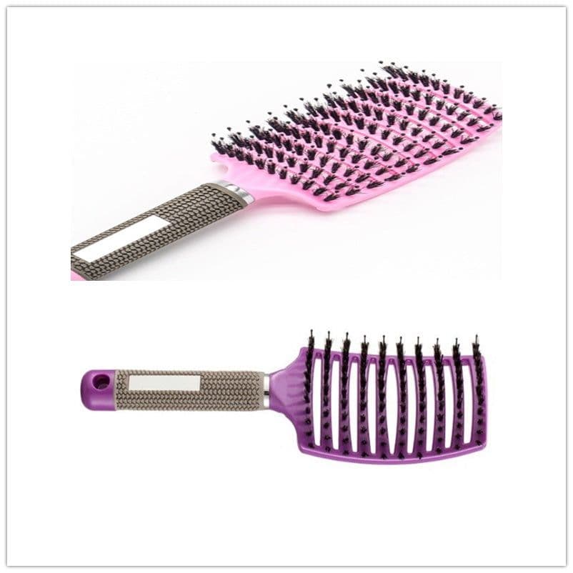 image-Hairbrush Anti Klit Brushy Haarborstel Women Detangler Hair Brush Bristle Nylon Scalp Massage Teaser Hair Brush Comb