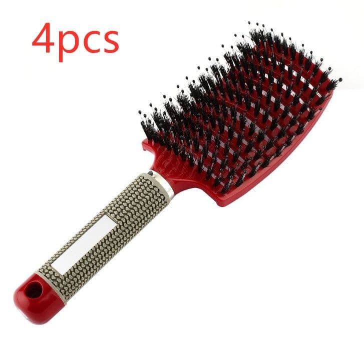 image-Hairbrush Anti Klit Brushy Haarborstel Women Detangler Hair Brush Bristle Nylon Scalp Massage Teaser Hair Brush Comb