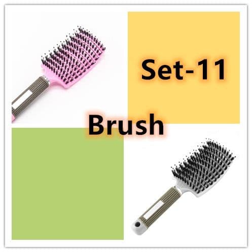 image-Hairbrush Anti Klit Brushy Haarborstel Women Detangler Hair Brush Bristle Nylon Scalp Massage Teaser Hair Brush Comb