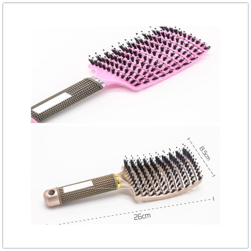 image-Hairbrush Anti Klit Brushy Haarborstel Women Detangler Hair Brush Bristle Nylon Scalp Massage Teaser Hair Brush Comb