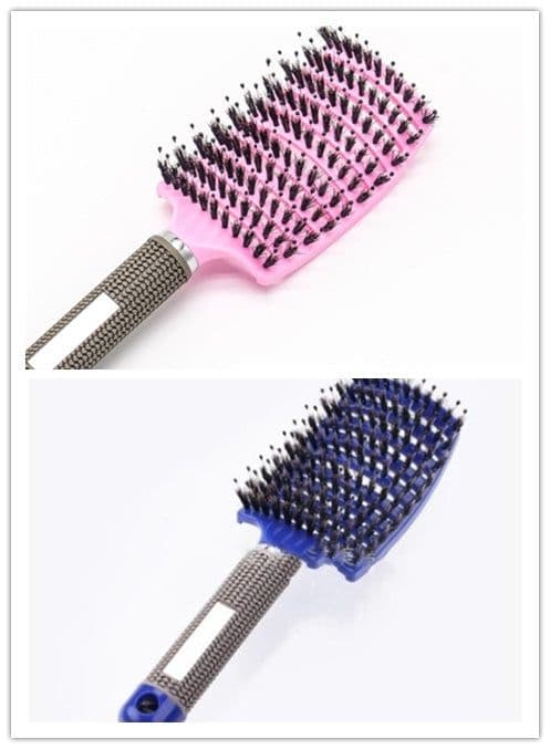 image-Hairbrush Anti Klit Brushy Haarborstel Women Detangler Hair Brush Bristle Nylon Scalp Massage Teaser Hair Brush Comb
