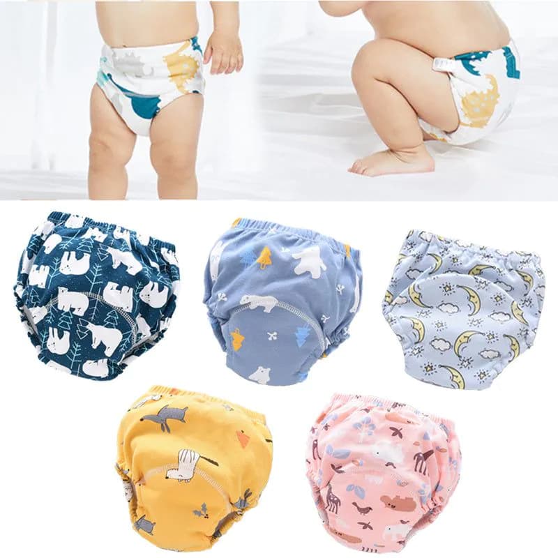 image-Baby Diaper Pants Cotton Washable Summer Breathable Thin Waterproof
