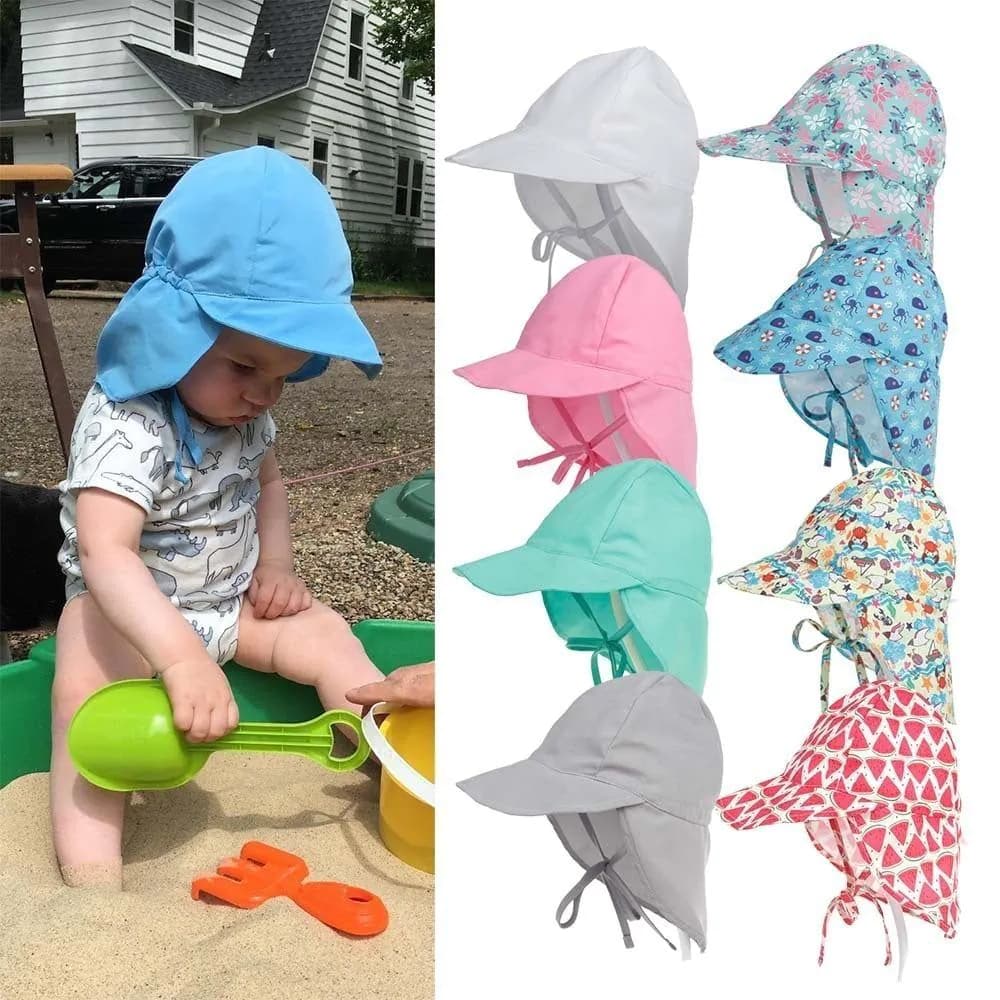 image-Quick-drying L Children's Bucket Hats For 3 Months To 5 Years Old Kids Wide Brim Beach UV Protection Outdoor Essential Sun Caps