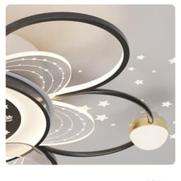 image-Modern Luxury Bedroom, Living Room Shaking Head Ceiling Fan Lamp