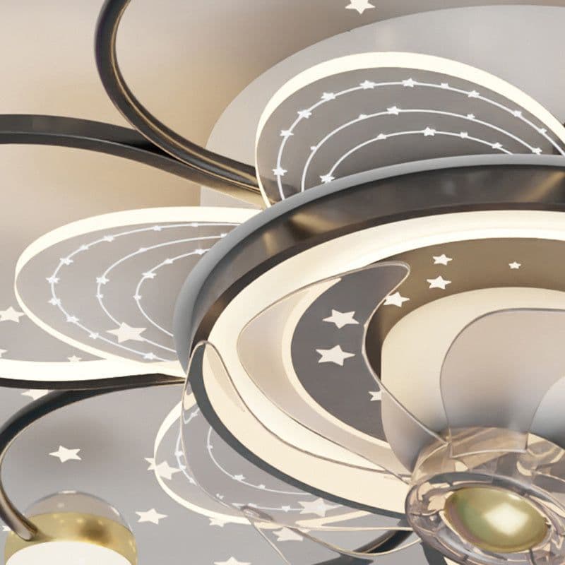 image-Simple, Modern And Creative Nordic Household Intelligent Ceiling Fan Lamp