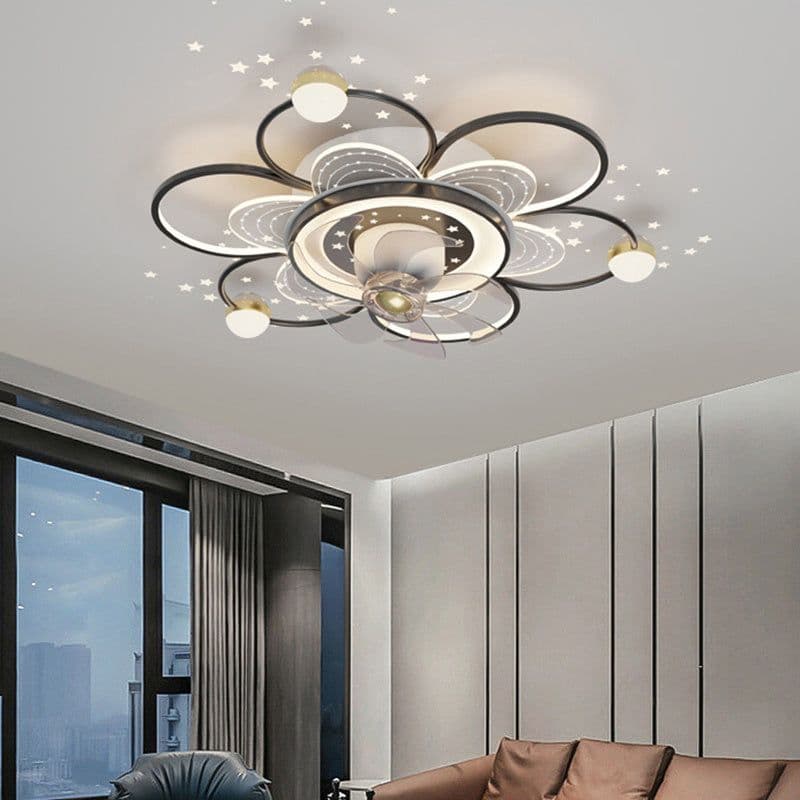 image-Simple, Modern And Creative Nordic Household Intelligent Ceiling Fan Lamp