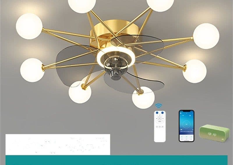 image-Nordic Ceiling Fan Lights Living Room Dining Room Full Of Stars
