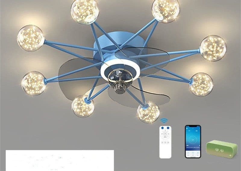 image-Nordic Ceiling Fan Lights Living Room Dining Room Full Of Stars