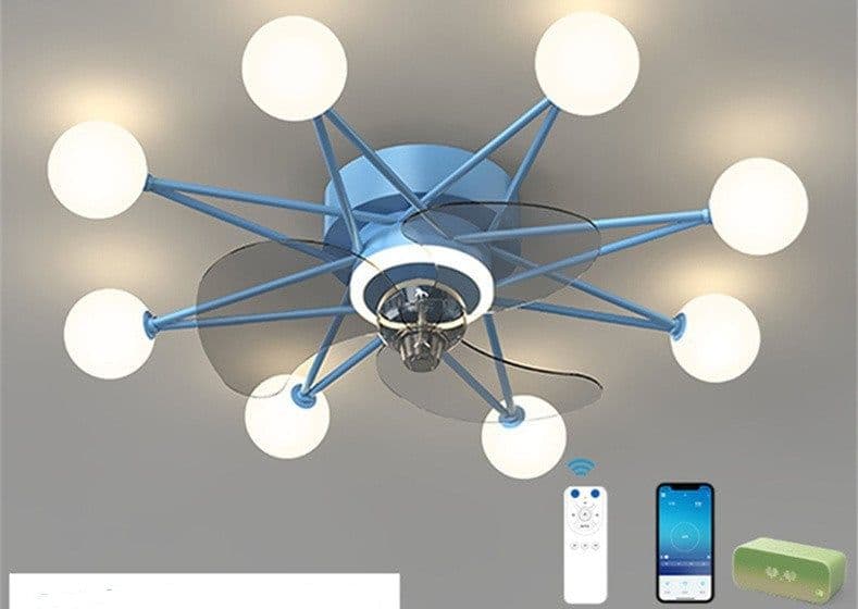 image-Nordic Ceiling Fan Lights Living Room Dining Room Full Of Stars