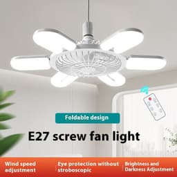 image-E27 Screw Fan Lamp Smart Remote Control Living Room Bedroom Fan-style Ceiling Lamp