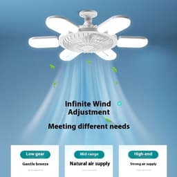 image-E27 Screw Fan Lamp Smart Remote Control Living Room Bedroom Fan-style Ceiling Lamp
